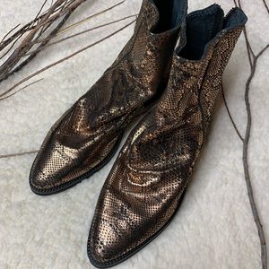 Free People Amarone Bronze Ankle Boot Sz 37